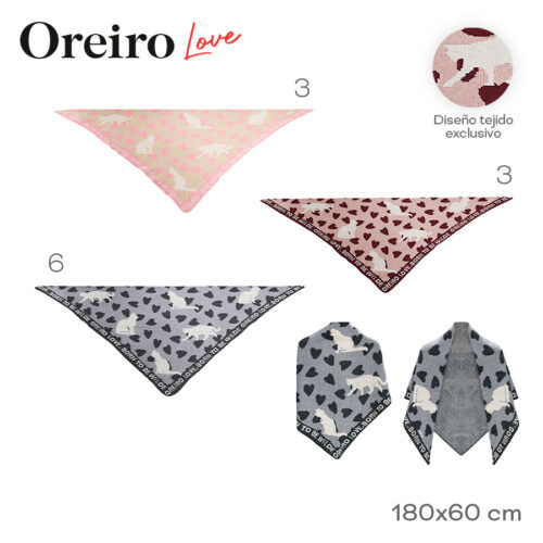 31165- Bufanda Triangular Oreiro Love