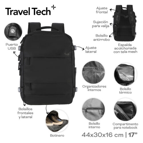 55290- Mochila Viaje Travel Tech